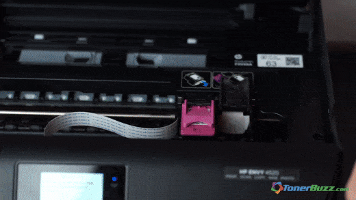 Installing black ink cartridge to printer