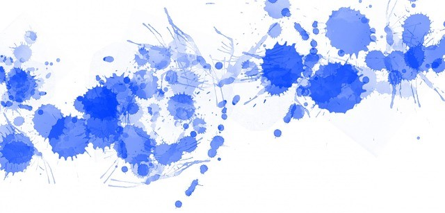 Blue ink splatter image