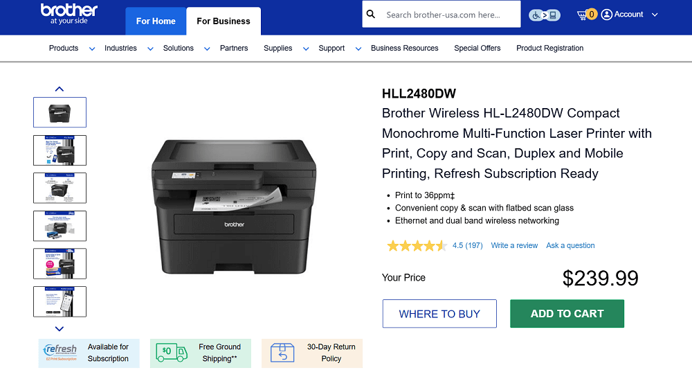 Brother HL-L2480DW Wireless Printer