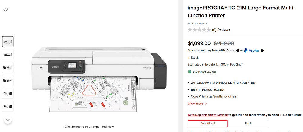 Canon imagePROGRAF TC-21M Large Format MFP