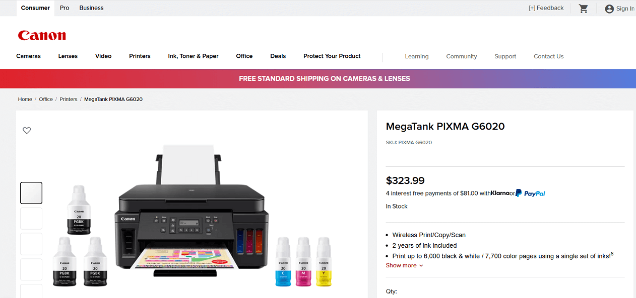 MegaTank PIXMA G6020 