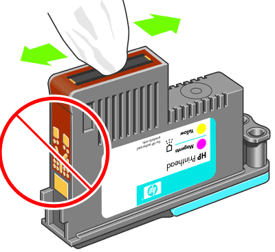 cleaning printer head with a soft cloth image