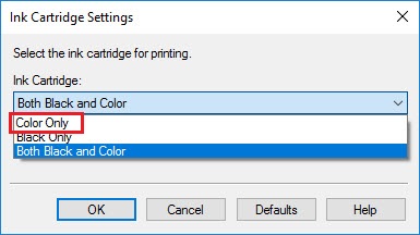 Color Only Option on Windows