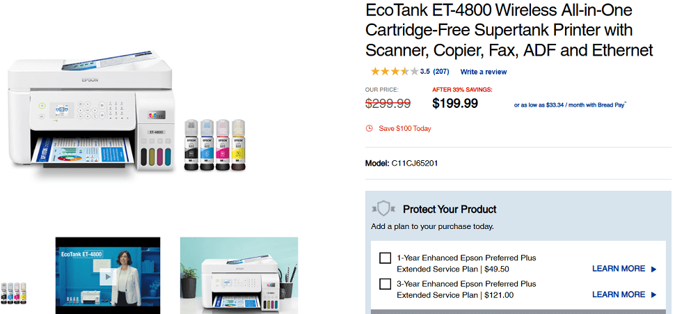 Epson EcoTank ET-4800 All-in-One Printer
