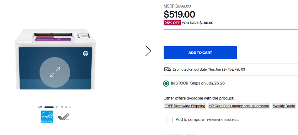 HP Color LaserJet Pro 4201dw printer