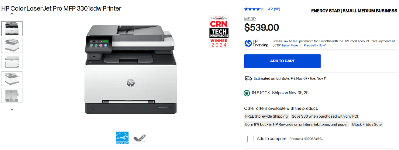 HP Color LaserJet Pro MFP 3301sdw