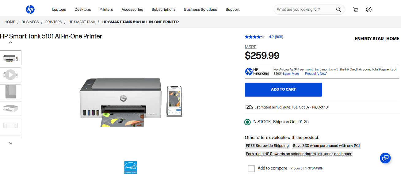 HP Smart Tank 5101 Printer