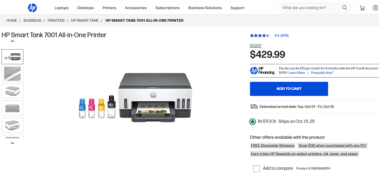 HP Smart Tank 7001 Printer