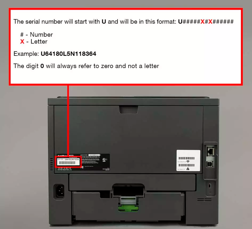 How To Find Serial Number on Brother Laser Printers - Toner Buzz