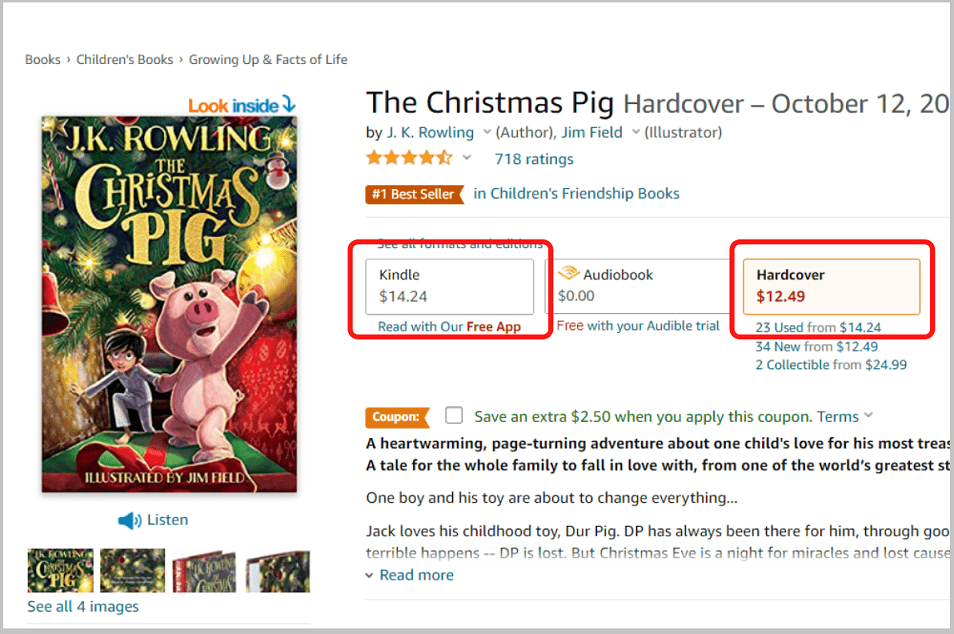 The Christmas Pig eBook vs Hardcover