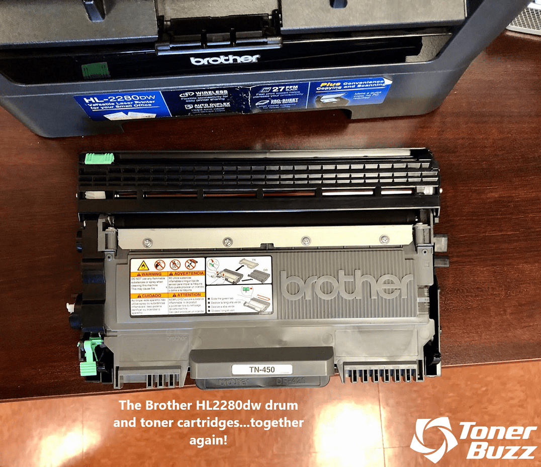 image of toner cartridge and drum unit of HL2280dw printer
